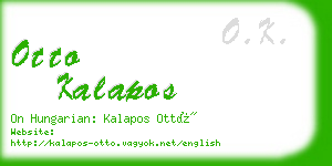 otto kalapos business card
